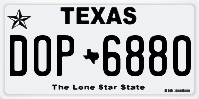 TX license plate DOP6880