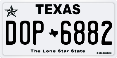 TX license plate DOP6882
