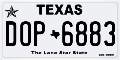 TX license plate DOP6883