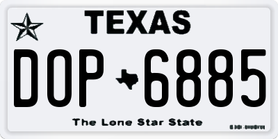 TX license plate DOP6885