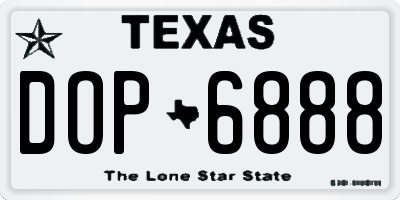 TX license plate DOP6888