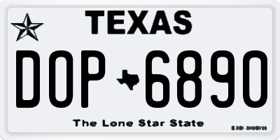 TX license plate DOP6890