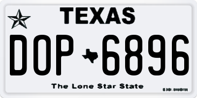 TX license plate DOP6896
