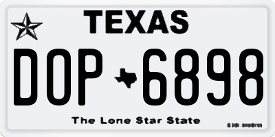TX license plate DOP6898
