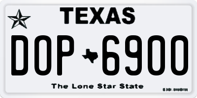 TX license plate DOP6900