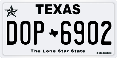 TX license plate DOP6902