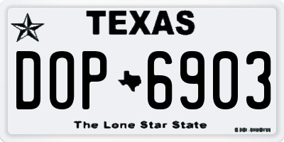 TX license plate DOP6903