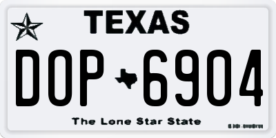 TX license plate DOP6904