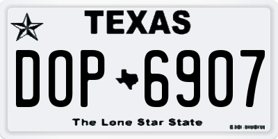 TX license plate DOP6907