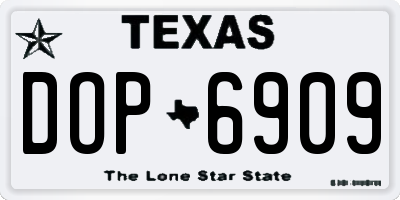 TX license plate DOP6909
