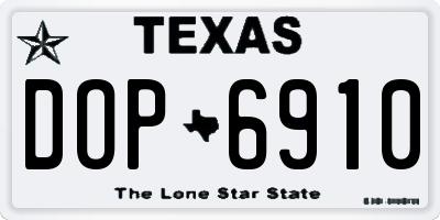 TX license plate DOP6910