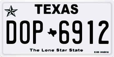 TX license plate DOP6912