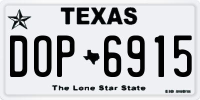 TX license plate DOP6915