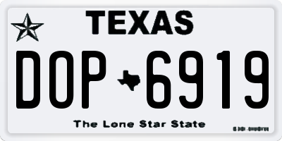 TX license plate DOP6919