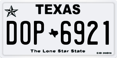 TX license plate DOP6921