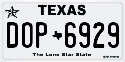 TX license plate DOP6929