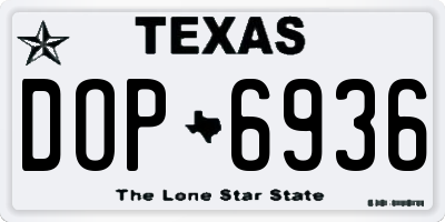 TX license plate DOP6936