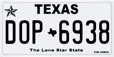 TX license plate DOP6938