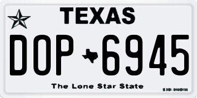 TX license plate DOP6945