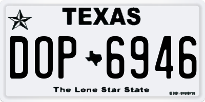 TX license plate DOP6946