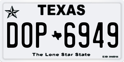 TX license plate DOP6949