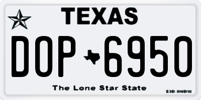 TX license plate DOP6950