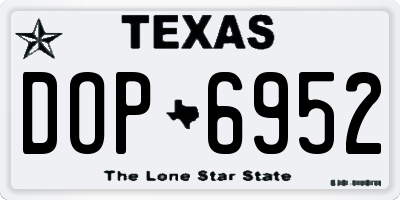 TX license plate DOP6952