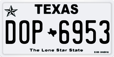 TX license plate DOP6953