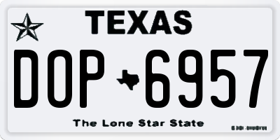 TX license plate DOP6957