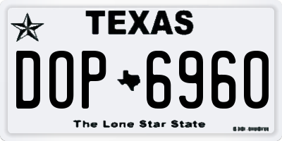 TX license plate DOP6960