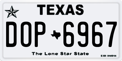 TX license plate DOP6967