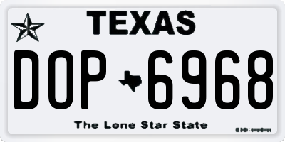 TX license plate DOP6968