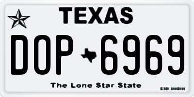 TX license plate DOP6969