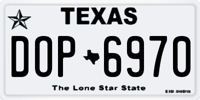 TX license plate DOP6970