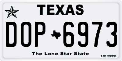 TX license plate DOP6973
