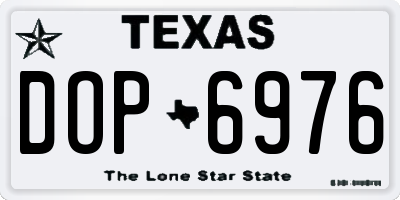 TX license plate DOP6976