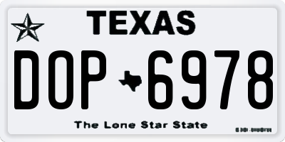 TX license plate DOP6978