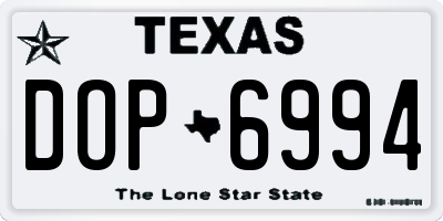 TX license plate DOP6994