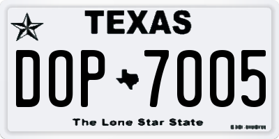 TX license plate DOP7005