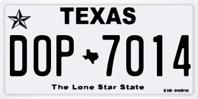 TX license plate DOP7014