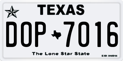 TX license plate DOP7016