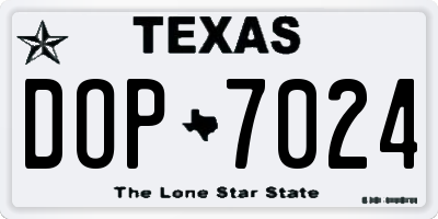 TX license plate DOP7024