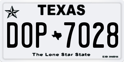 TX license plate DOP7028