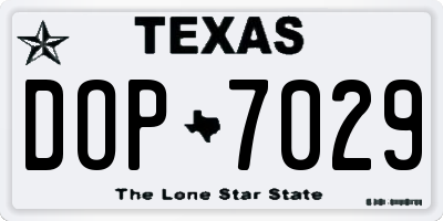 TX license plate DOP7029