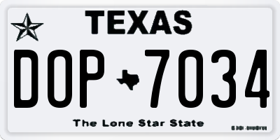 TX license plate DOP7034