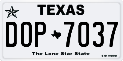 TX license plate DOP7037