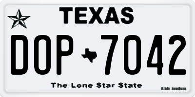 TX license plate DOP7042