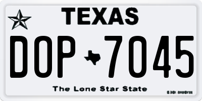 TX license plate DOP7045
