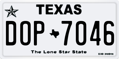 TX license plate DOP7046