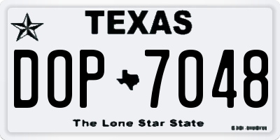 TX license plate DOP7048